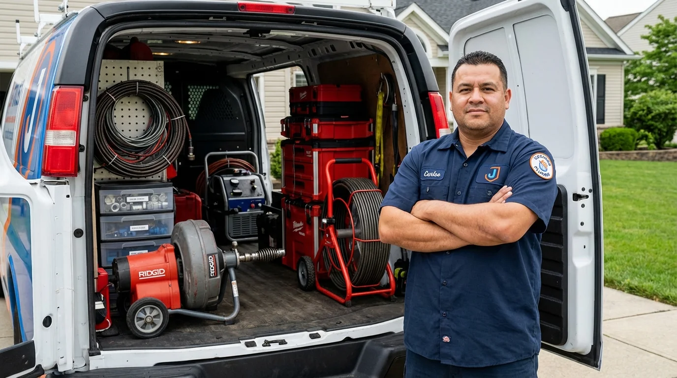 Professional drain cleaning equipment and Johns Plumbing LLC plumber in Edgefield