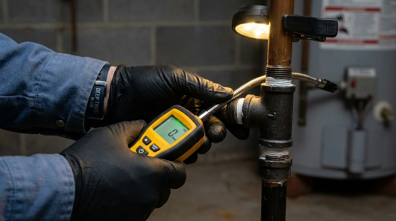 Gas leak detection with electronic sniffer by Johns Plumbing LLC in Edgefield