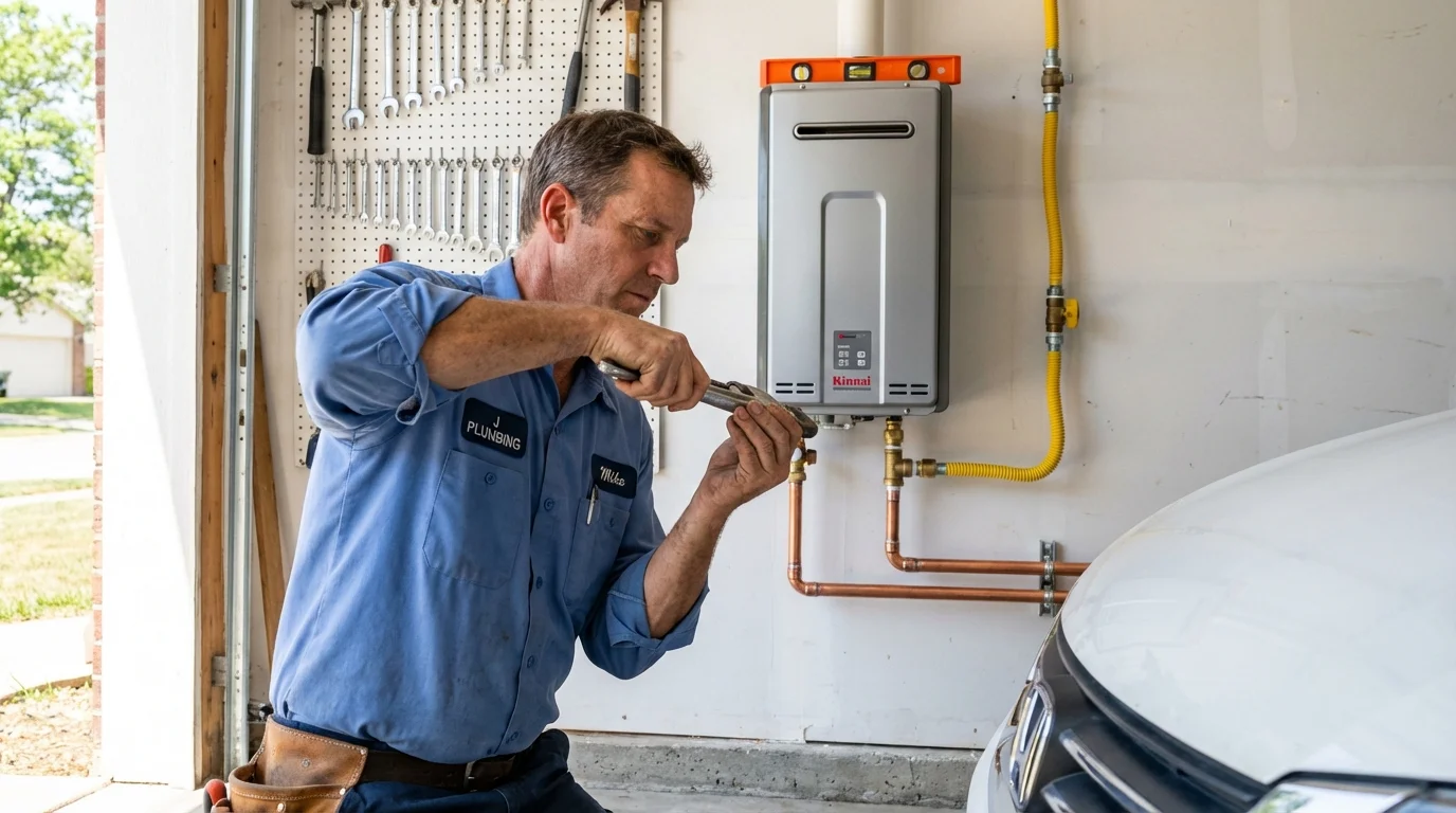 Tankless water heater installation by a Johns Plumbing LLC plumber in Edgefield